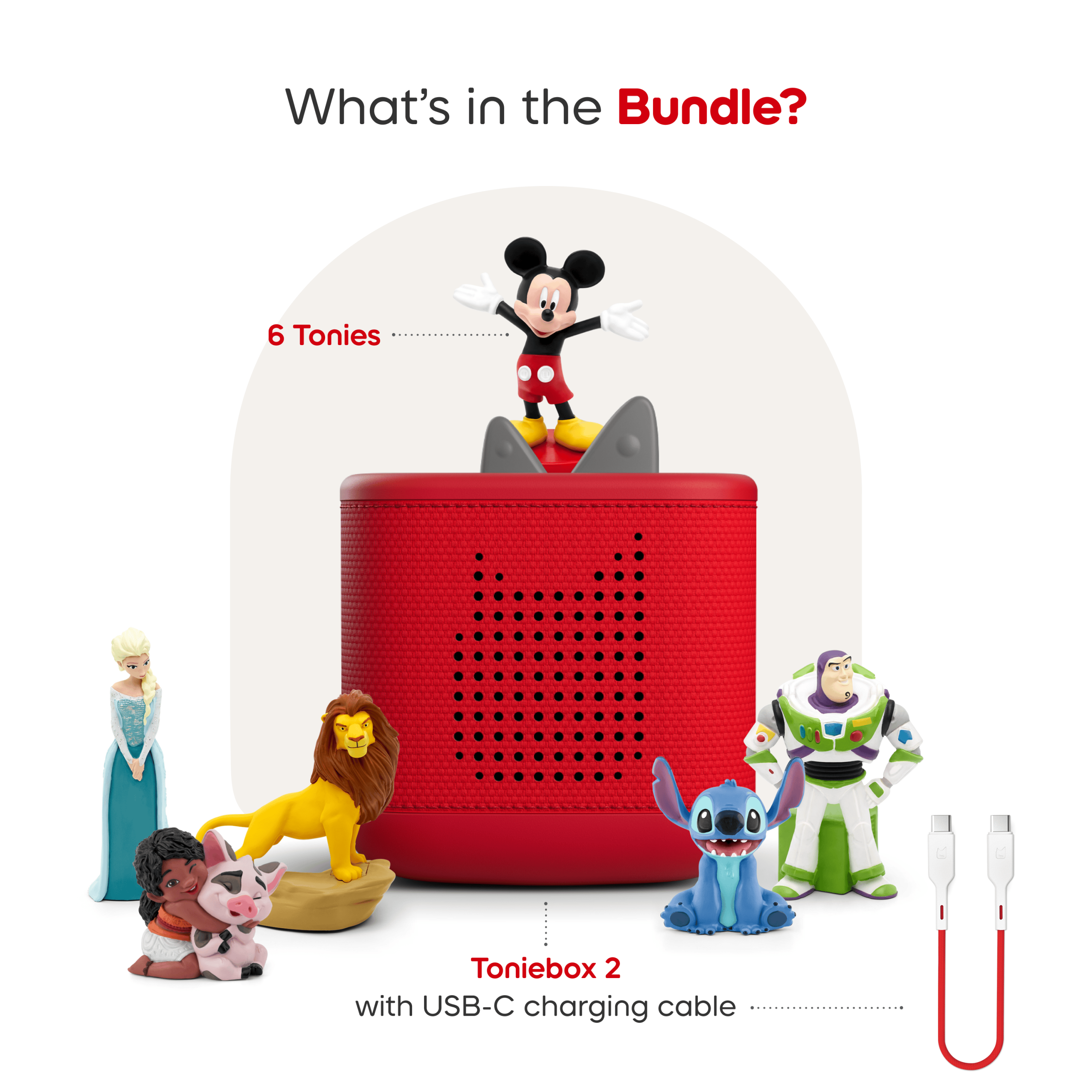 Toniebox 2 Disney Bundle - Sunset Red - Image 4